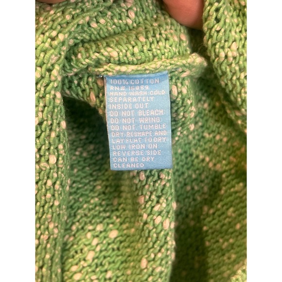 J McLaughlin Womens Green Speckled Knit Crew Neck Cotton Sweater Size S - Picture 5 of 5
